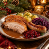 Klassisk juletallerken med ribbe, medisterkake og julepølse – Urban Kitchen