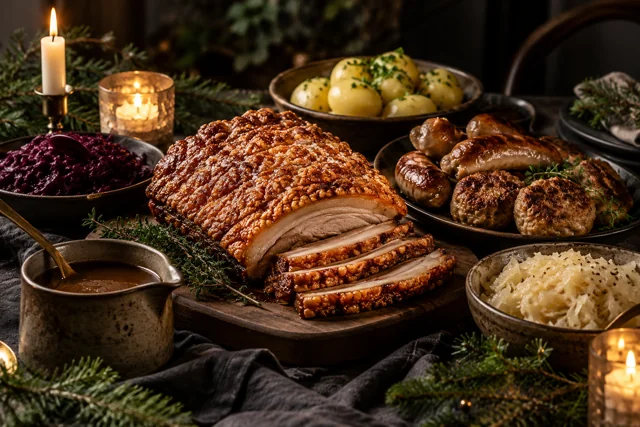 Inspirasjon til julebord med ribbe, medister og tilbehør