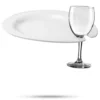 Leie cocktailtallerken hvit med glassholder – 25 cm