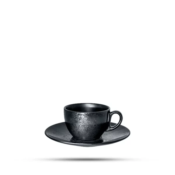Leie kaffekopp med skål, sort KARBON – 23 cl Leie 3-retters kuvert med kaffe, avec og velkomst – sort KARBON - Bilde 2