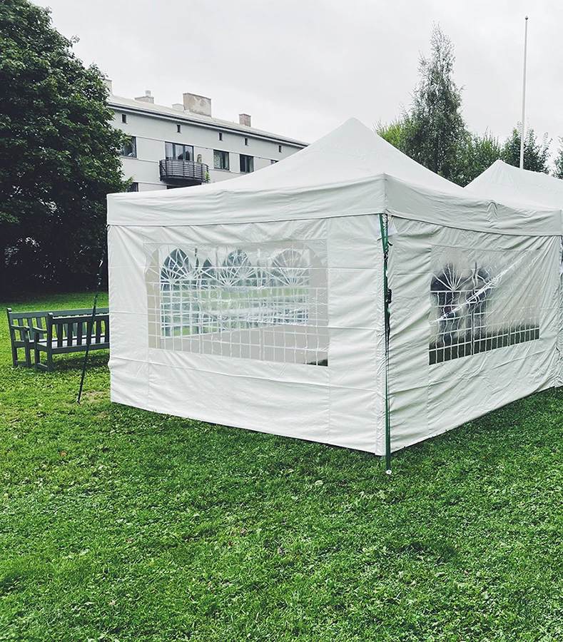 Leie quick-up-telt hvitt – 4 × 4 m